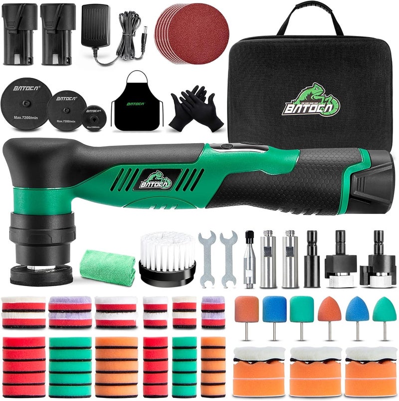 BATOCA S5 Cordless Car Buffer Polisher Sander Dual Action & Rotary Polishing Machine 1/2/3 Inch Polishing Pads for Car Detailing,6 Variable Speeds 2000-5500RPM,Mini Polisher for Car Motorcycle Polish - Image 1